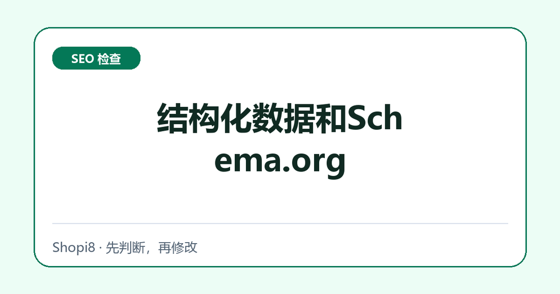 结构化数据和Schema.org中文封面，突出SEO 检查主题