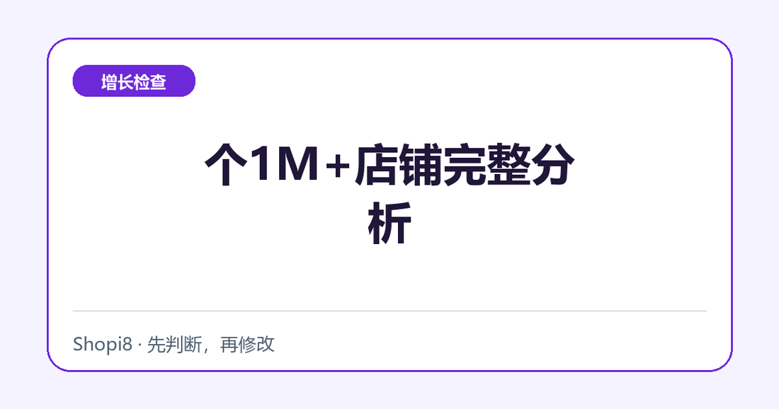 个1M+店铺完整分析中文封面，突出增长检查主题
