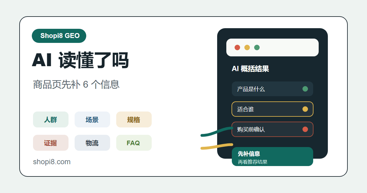 Shopify 商品页被 AI 概括错？先补这 6 个信息 - shopi8 中文建站教程