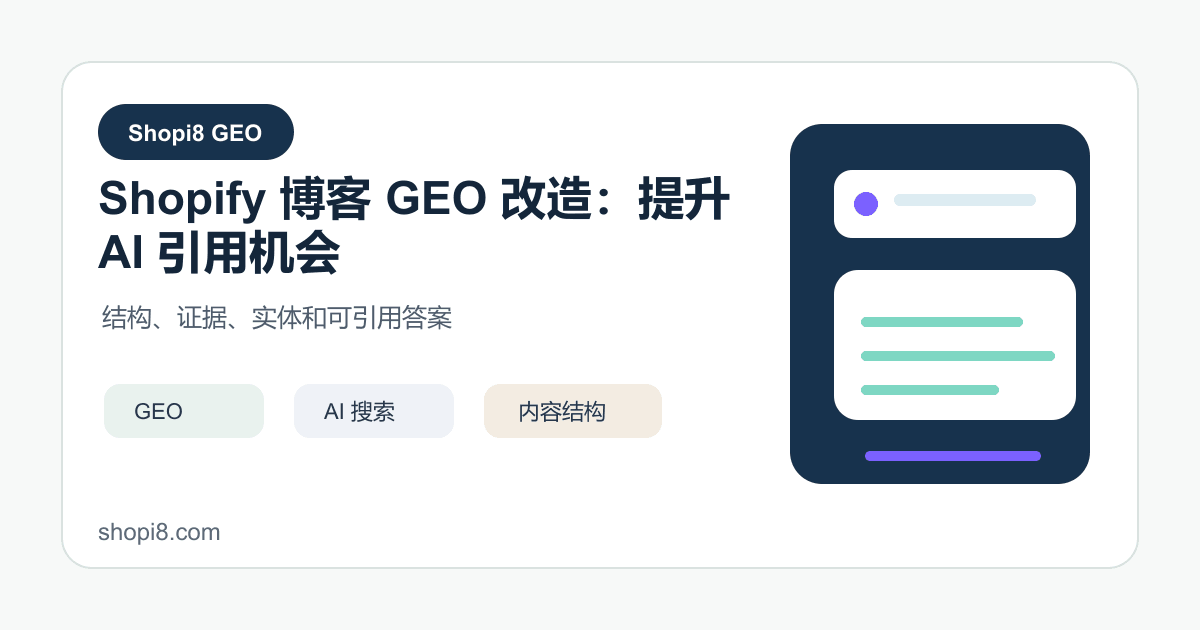 Shopify 博客 GEO 改造：提升 AI 引用机会 封面图