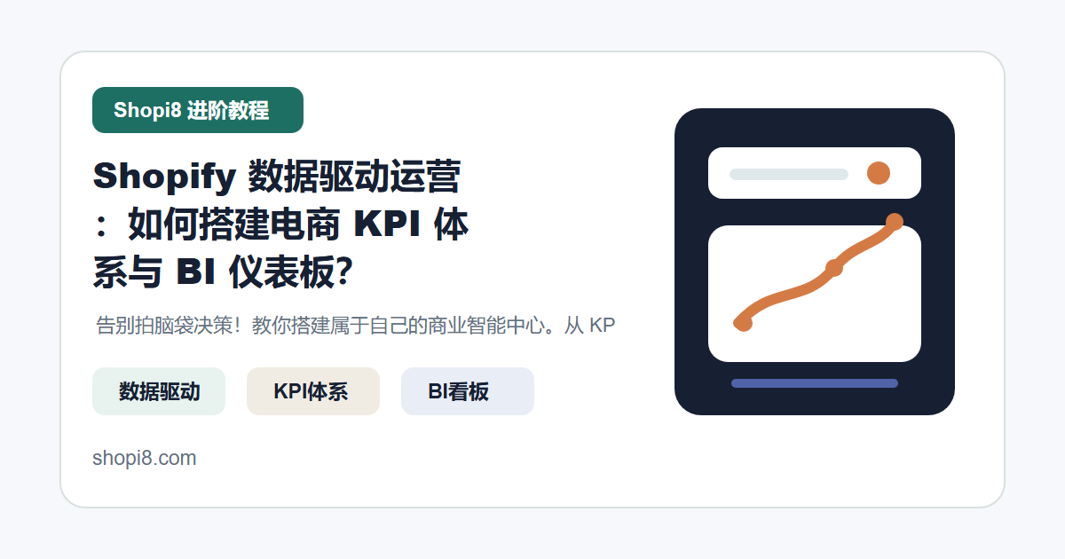 Shopify 数据驱动运营：如何搭建电商 KPI 体系与 BI 仪表板？ 封面图