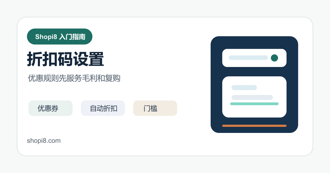 Shopify 折扣码设置：优惠券、自动折扣和使用条件 封面图