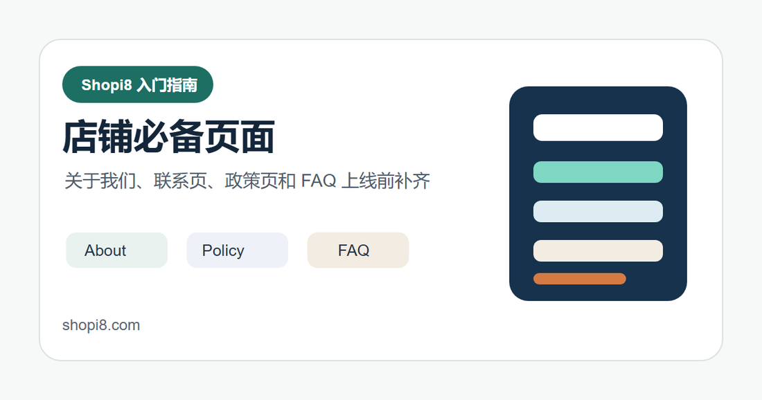 Shopify 店铺必备页面：关于我们、政策页和 FAQ 封面图