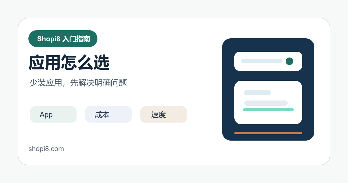 Shopify 应用怎么选：新店常用 App 和安装判断 封面图