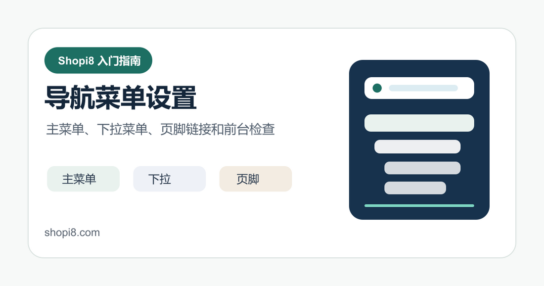 Shopify 导航菜单设置：主菜单、下拉菜单和页脚链接 封面图