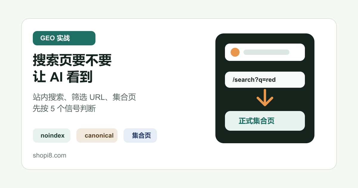 Shopi8 原创中文封面：判断 Shopify 搜索页和筛选 URL 要不要收录